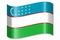 Uzbekistan - waving country flag, shadow