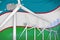 Uzbekistan wind energy power digital graph concept - renewable natural energy industrial illustration. 3D Illustration