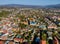 Uzhgorod city landscape with houses roofs in Zakarpattya Ukraine