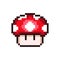 Uzhgorod, Ukraine, February 17,2024 .Pixel 8 bit illustration by super mario brothers mushroom