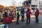 Uzhhorod, Ukraine - 16 March 2022: Humanitarian assistance of volunteers. People are fleeing the war in Ukraine. Go to the border