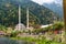 Uzungol lake with mosqueâ€“ TURKEY - TRABZON - Long lake - view of the mountains and lake in Trabzon