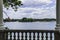 Uzutrakis Manor Estate Balcony and the View of Trakai Island Castle