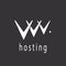 V letter or abstract web hosting sign logo template