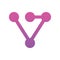 V letter minmalist logo, digital technology concept, connect dots symbol, molecule alphabet icon