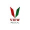 V letter vector icon for medicine healthcare