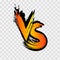 V.S. Versus letter logo. VS letters on transparent background. Vector illustration of competition, confrontation