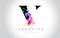 V Vibrant Creative Leter Logo Design with Colorful Smoke Ink Flo