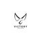 V for Victory logo illustration concept with eagle wings