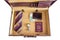 V24 hour suitcase with wallet and banknotes, chronograph, passport and tie with cufflinks ready to go