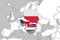 V4 Visegrad group on blured Europe background, Poland, Czech Republic, Slovakia, Hungary