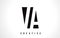 VA V A White Letter Logo Design with Black Square.
