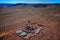 Vaca Muerta, Argentina, August 26, 2014: Extraction of unconventional oil. Battery of pumping trucks for hydraulic fracturing