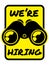 Vacancy announcement banner Job advertisement Open vacancy sign Search for employee vector illustration with binoculars2