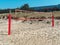 Vacant Beach volleyball sand court