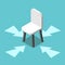 Vacant chair concept, arrows
