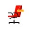 Vacant chair hire job recruitment vacancy office chair. Recruit vector flat icon concept creative illustration.