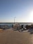 Vacant scenery towards Seaford beach jetty with horizon in the middle