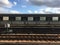 Vacant subway platform and train track, above ground subway station in NYC