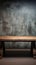 Vacant wooden tabletop, rustic charm meets industrial concrete wall in textured backdrop