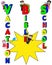 Vacation Bible School Brightly Colored Poster with Kids and Large Yellow Text Sunburst