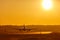 Vacation holidays travel airplane landing airport sun sunset plane