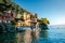 Vacation ligurian coast Italy, Portofino famous village bay, Italy colorful village Ligurian coast