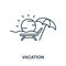 Vacation outline icon. Thin line concept element from tourism icons collection. Creative Vacation icon for mobile apps