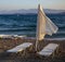 Vacation picture with beach parasols