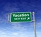 Vacation relaxing traveling resting freeway sign