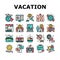 Vacation Rentals Place Collection Icons Set Vector