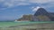 Vacation scenery of tourism banca boats floating in open blue ocean lagoon. El Nido Palawan island, Philippines