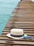 Vacation on summer time at the beach concept. beach accessories