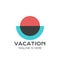 Vacation, sun, island logo