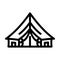 vacation tent line icon vector illustration