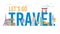 Vacation Travel to Foreign Countries Vector Banner
