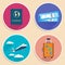 Vacation Travel Voyage Icons Set