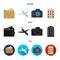 Vacation, travel, wallet, money .Rest and travel set collection icons in cartoon,black,flat style vector symbol stock