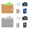 Vacation, travel, wallet, money .Rest and travel set collection icons in cartoon,monochrome style vector symbol stock