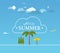 Vacation travelling concept. Flat design illustration