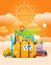 Vacation travelling concept. Vector travel illustration