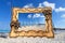 Vacation tropical hand made wooden picture frame