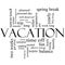 Vacation Word Cloud Concept in Black and White