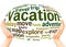 Vacation word cloud hand sphere concept