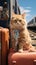 Vacationing kitty Humorous portrayal of a cats travel escapade