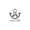 Vaccin logo medical vector antibiotic vaccination virus vaccine, design and illustration for health care