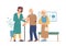 Vaccination of adult people nurse and aged seniors