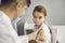 Vaccination against coronavirus for children concept