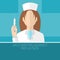 Vaccination against influenza doctor with syringe two. Vector illustration