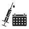 Vaccination black glyph icon. Course treatment. Pictogram for web page, mobile app, promo